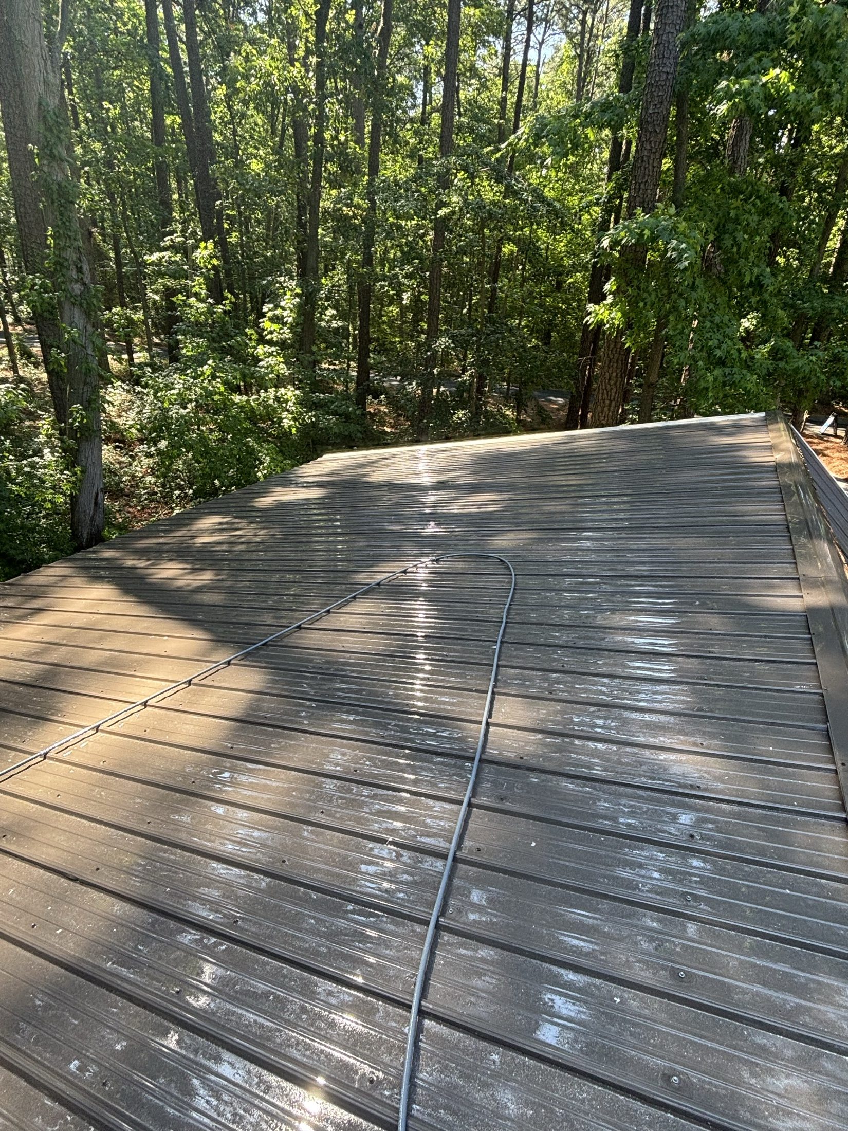 Pressure-washed wood deck with railing at an Eastern Shore home near Easton MD